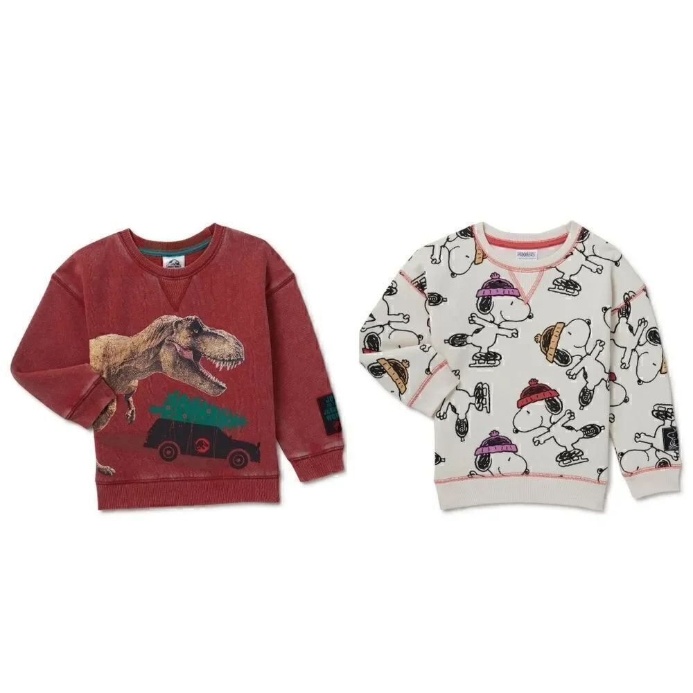 New Boys Jurassic World and Snoopy Sweatshirt Bundle